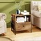 Costway Set of 1/2 Nightstand with Charging Station Bedside Table with Storage Shelf Side Table